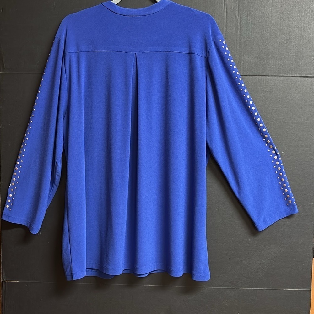 Susan Graver Tunic/Zip Front Ladies Royal Blue Shirt Size XL - Picture 11 of 11